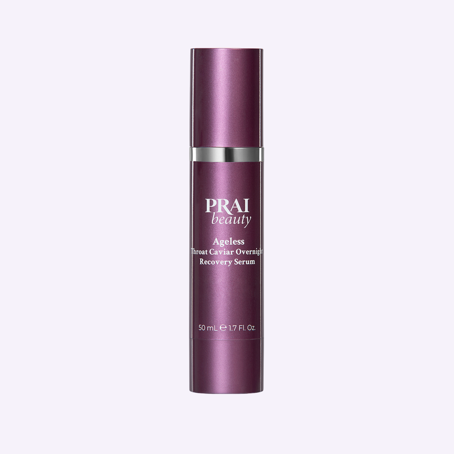PRAI Beauty Ageless throat caviar overnight recovery serum in purple tube bottle
