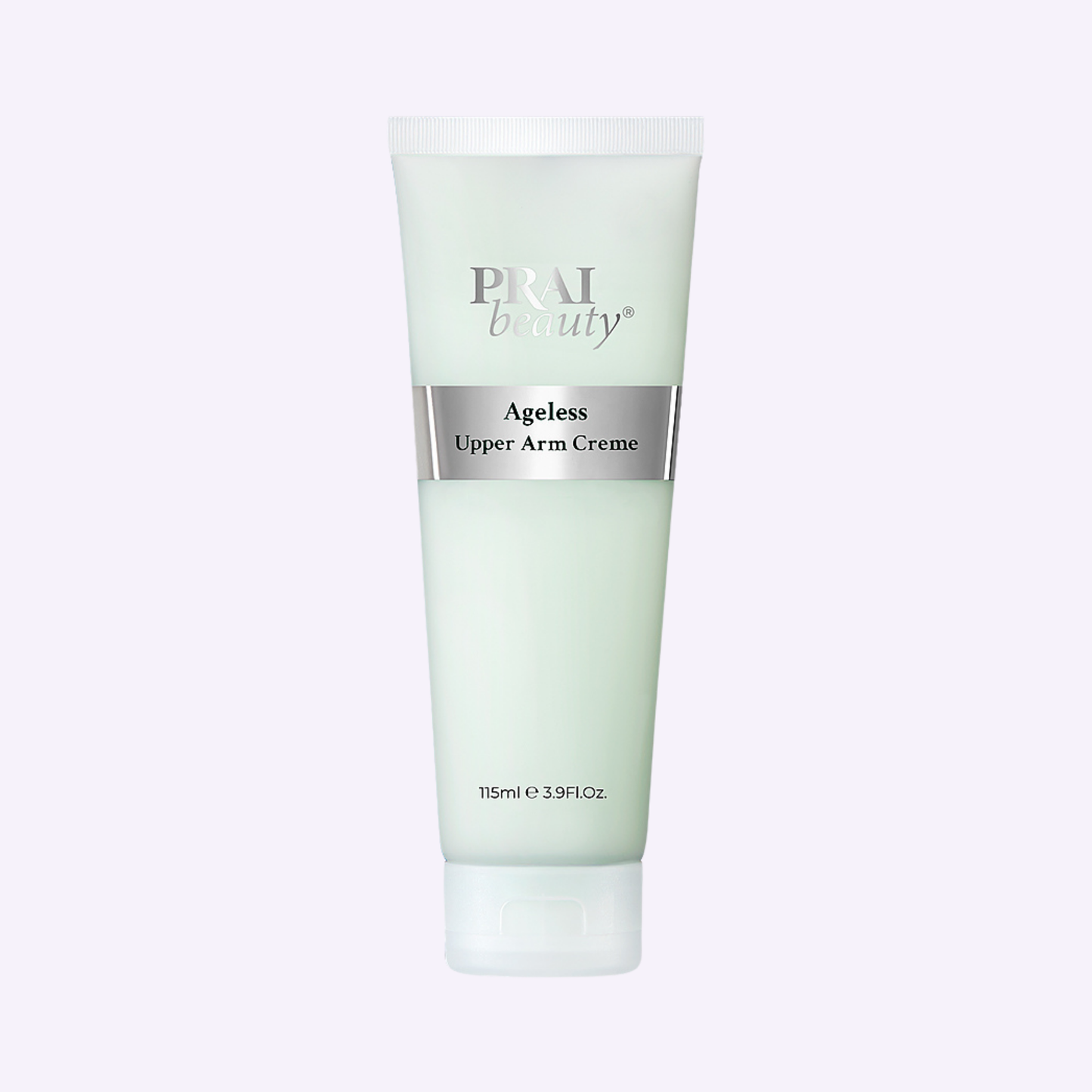 Ageless upper arm crème tube, light mint color, PRAI beauty, 115 ml