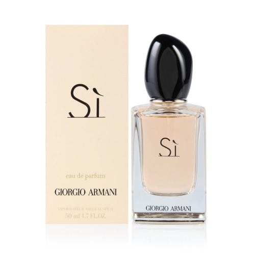 Women's perfume bottle with clear glass and black oval cap