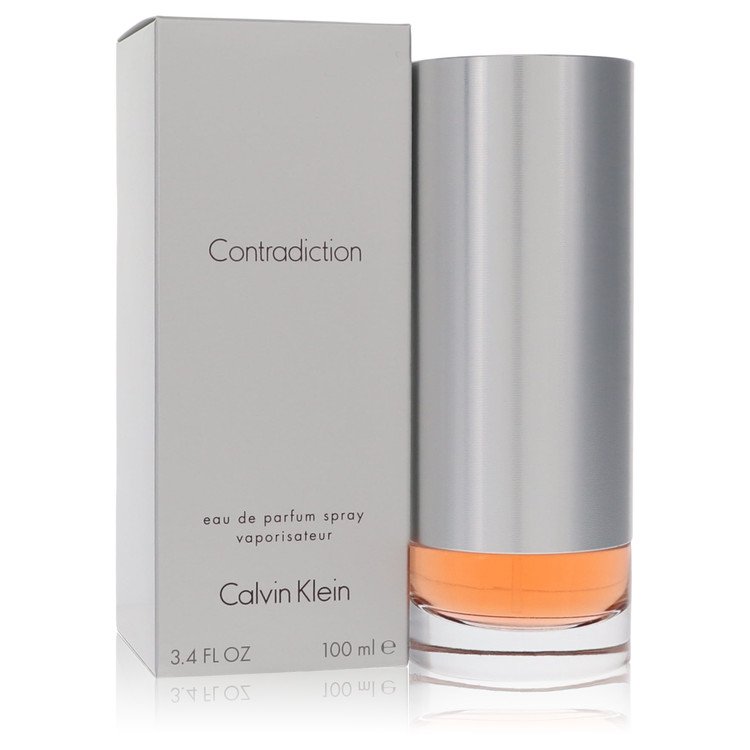 Calvin Klein Contradiction eau de parfum spray, silver bottle with box, 3.4 fl oz