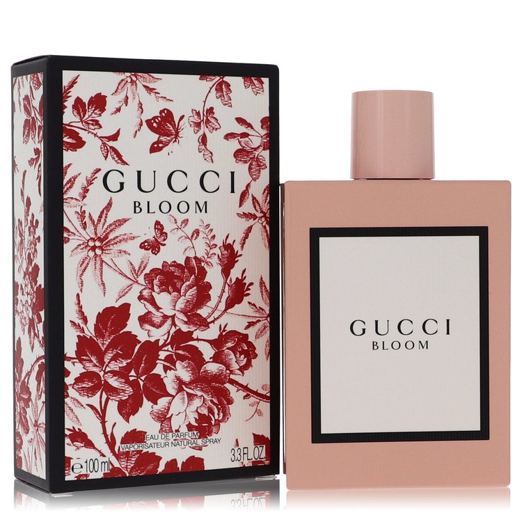 Gucci Bloom perfume bottle with matching floral box, 3.3 fl oz