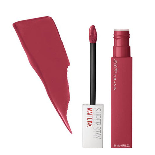 Maybelline SuperStay matte ink liquid lipstick in berry rose with doe-foot applicator