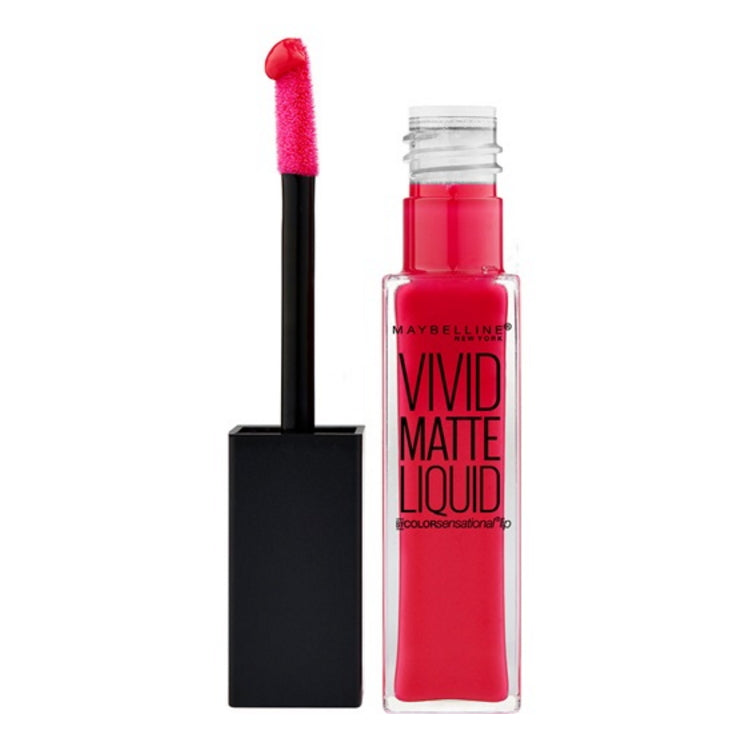 Maybelline vivid matte liquid lipstick with applicator and red bottle