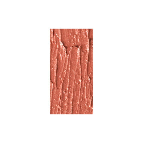 NYX lipstick swatch in shimmery coral pink, textured smear