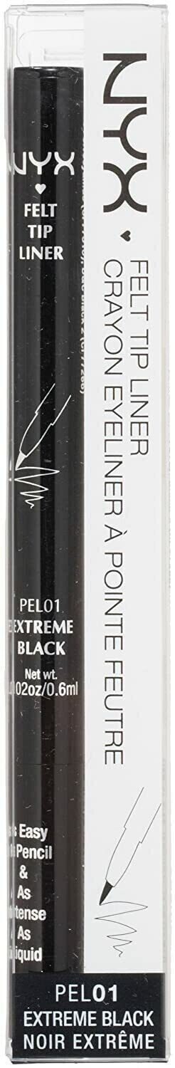 Felt tip eyeliner in Extreme Black, black marker liner with retail box