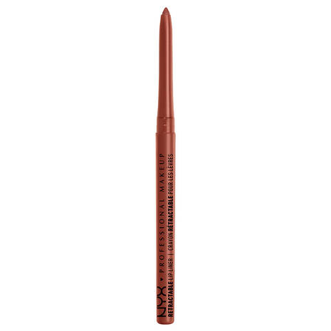 Retractable lip liner in brick red, slim pencil with pointed tip