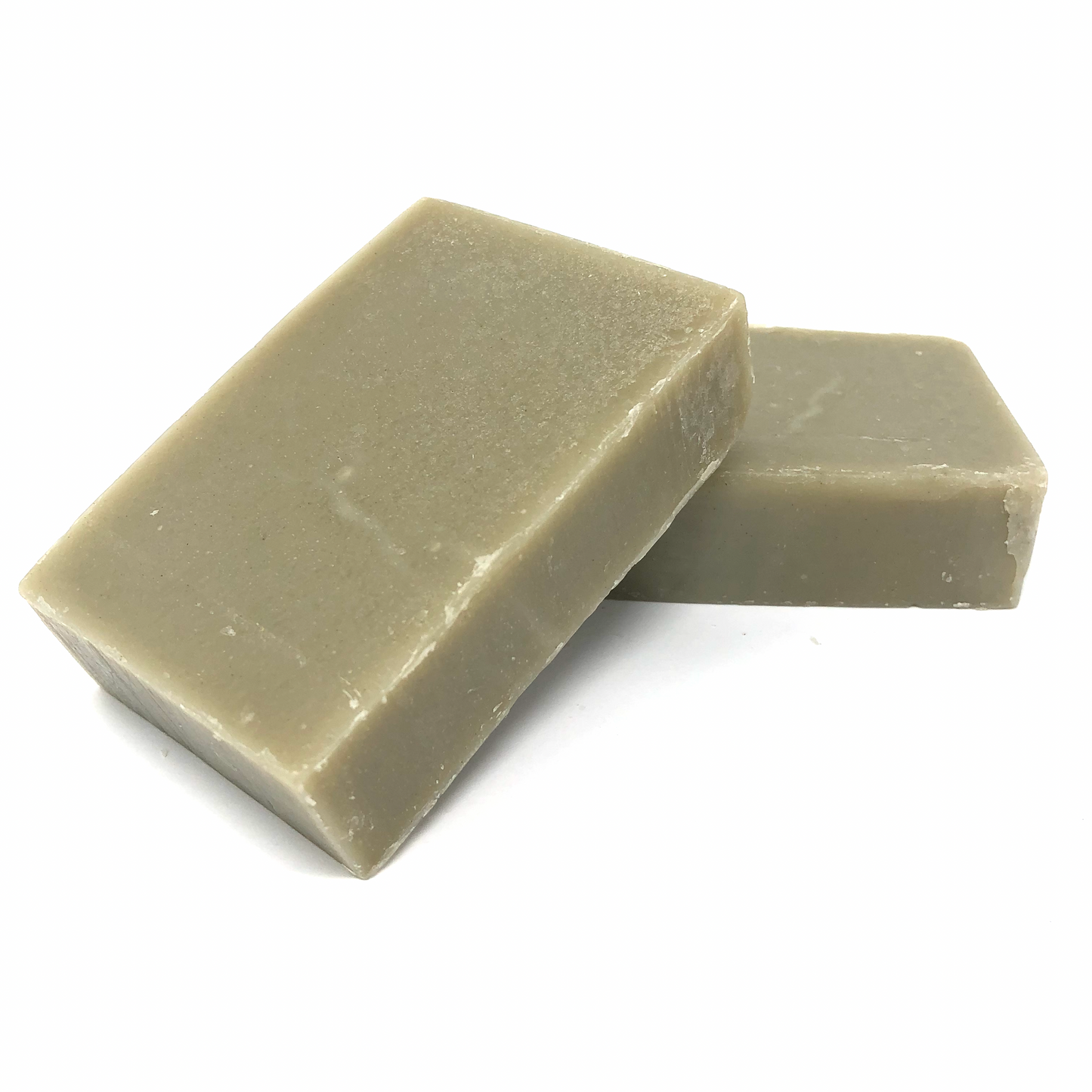 Detox bar soap, light greenish-beige rectangular bar with chamfered edges