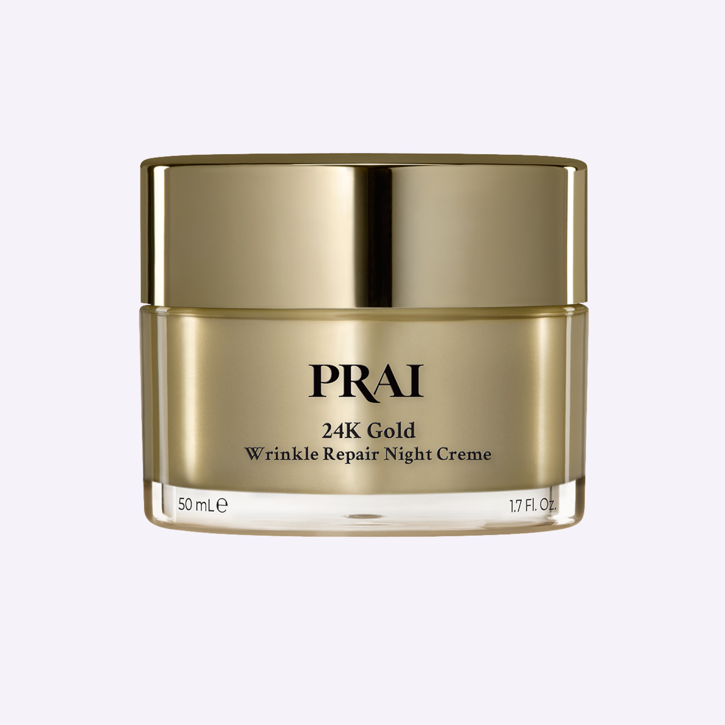 PRai 24K Gold wrinkle repair night crème jar with gold lid