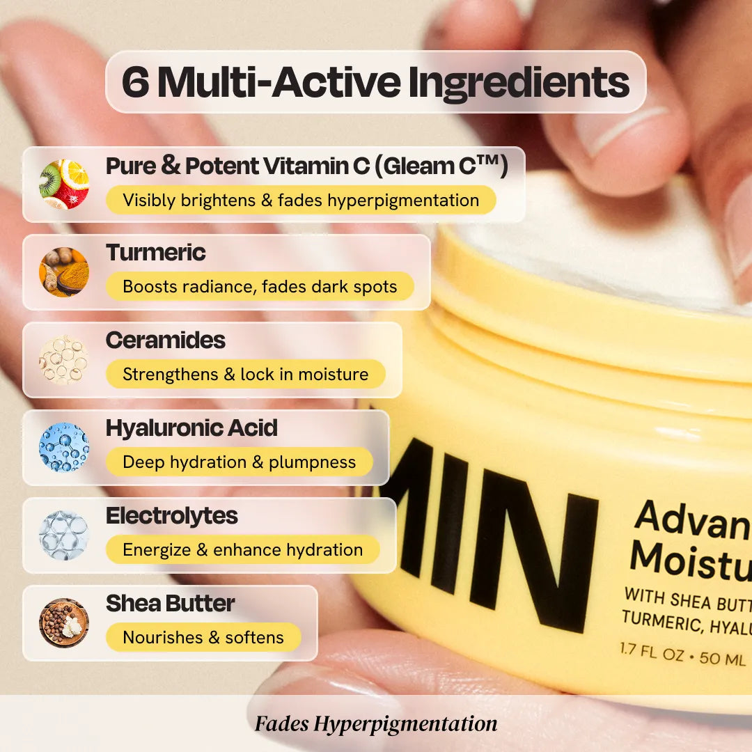 Face moisturizer jar with glossy cream swirl on skin, close-up