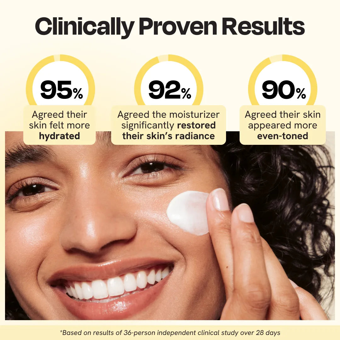 Hydrating face moisturizer applied as white cream on cheek, close-up