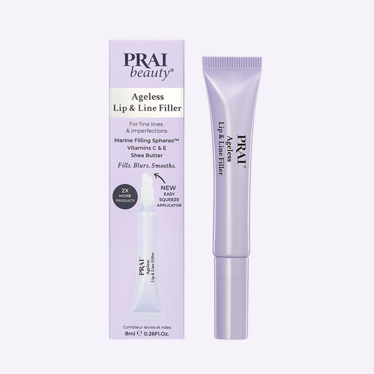 Ageless Lip & Line Filler box and lavender squeeze tube with clear applicator