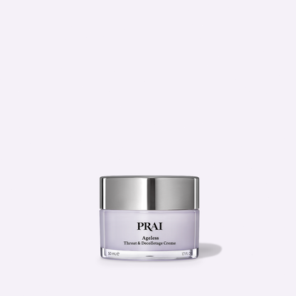 PRai Ageless throat & décolletage crème jar with silver lid