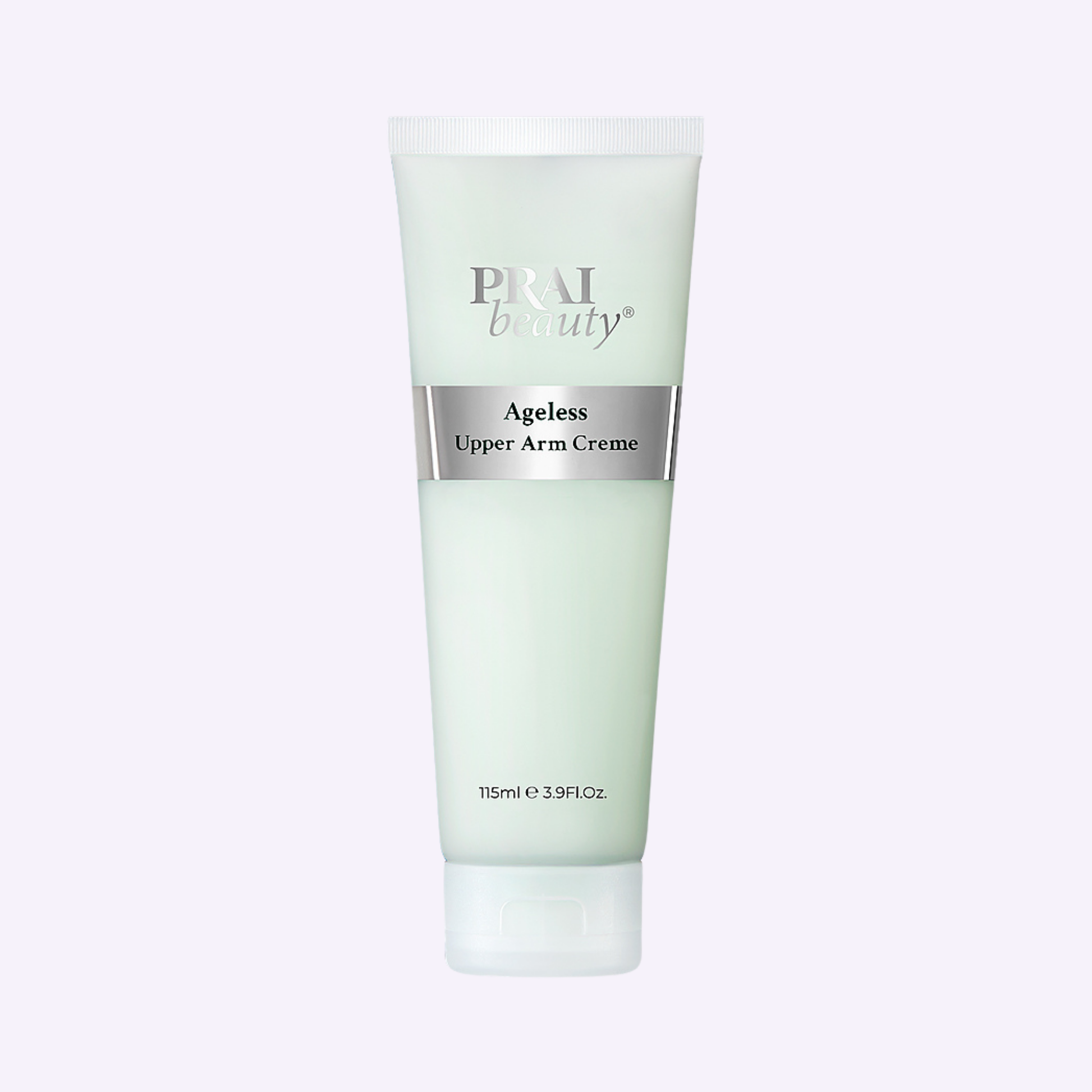 Ageless upper arm crème tube, light mint color, PRAI beauty, 115 ml