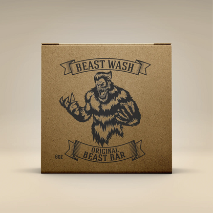 Natural bar soap in kraft paper box with roaring beast logo and “Original” label