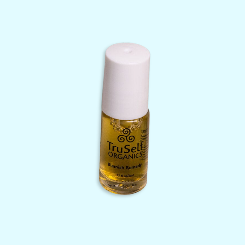 TruSelf ORGANICS blemish remedy spot treatment bottle with white cap.
