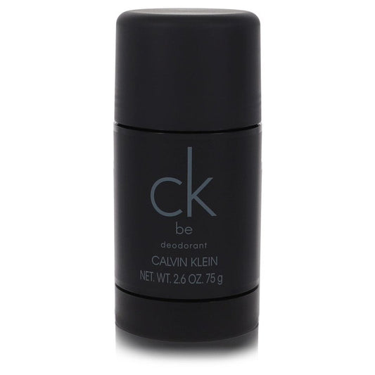 Black ck be deodorant stick container with CALVIN KLEIN logo and NET WT label
