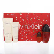 Women’s Calvin Klein Obsession perfume gift set, 4-piece, in red box with bottles