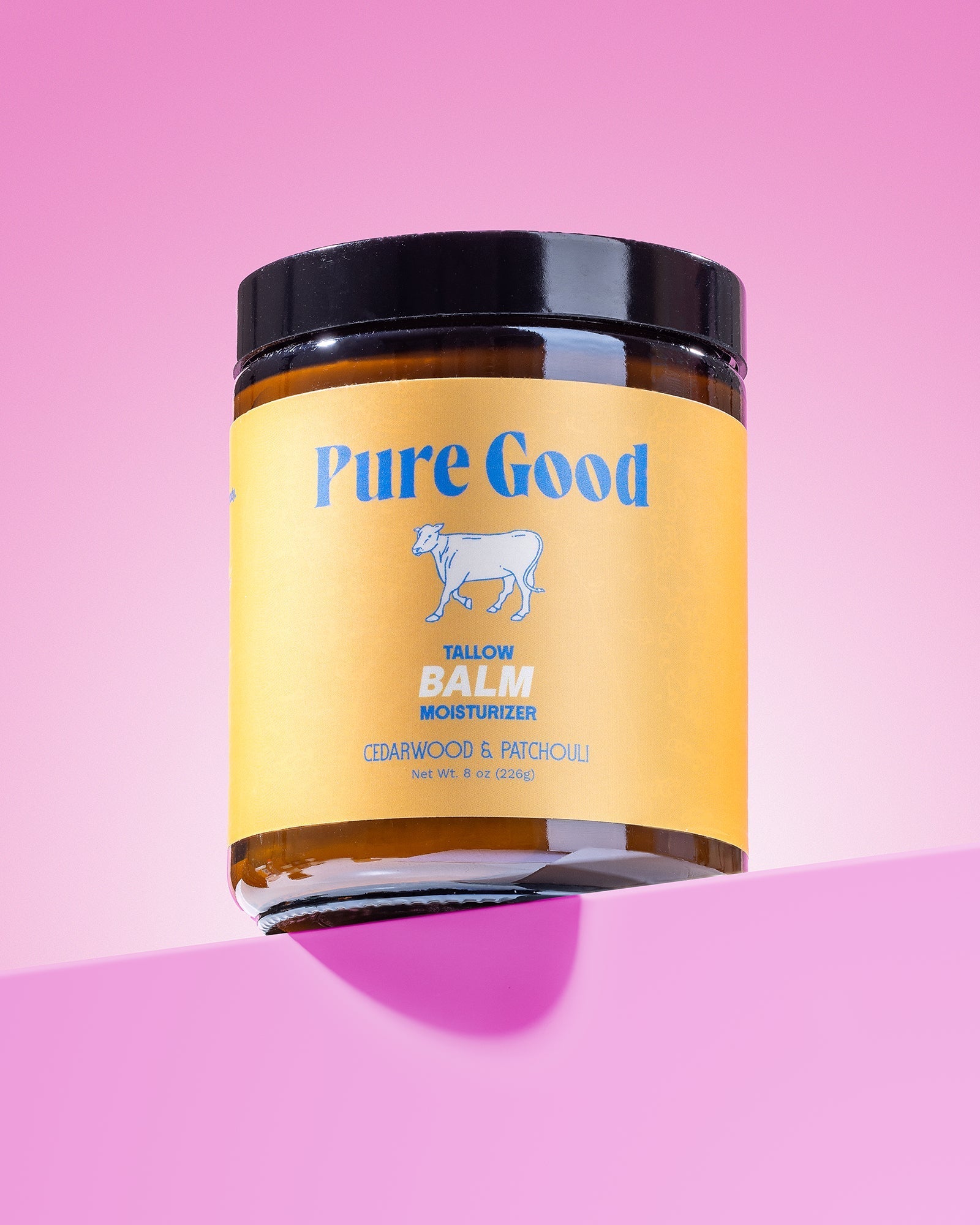 Pure Good tallow balm jar, cedarwood & patchouli