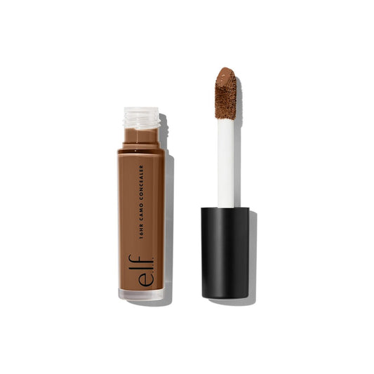 E.L.F. camo concealer with dark brown doe-foot applicator in tube, matte finish