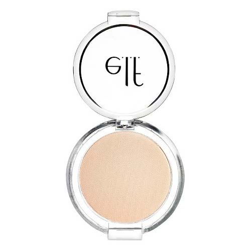 E.L.F. Prime & Stay finishing powder compact, open with fair-light beige powder.