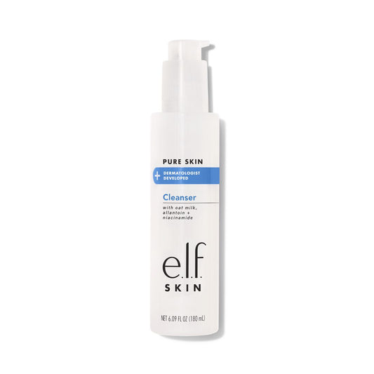 E.L.F. Pure Skin Cleanser pump bottle, white plastic with label front