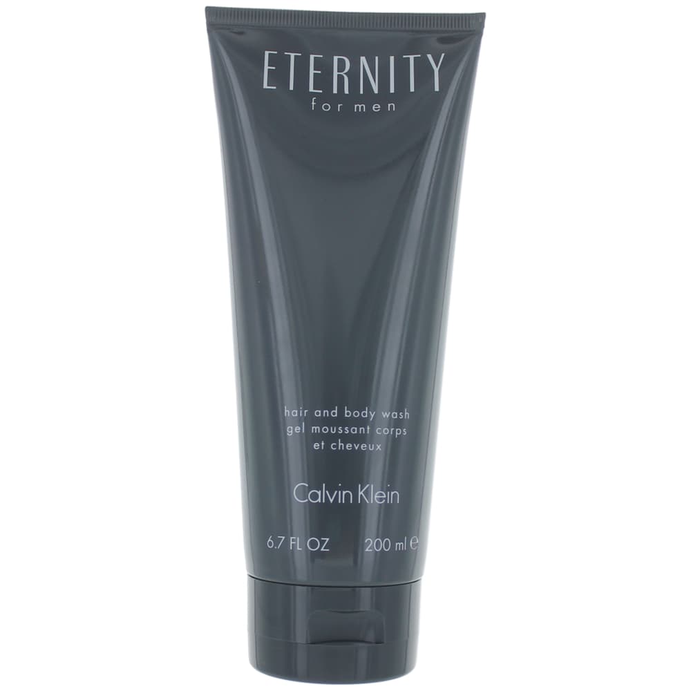 Calvin Klein Eternity for Men hair and body wash gel tube, dark gray, 6.7 fl oz