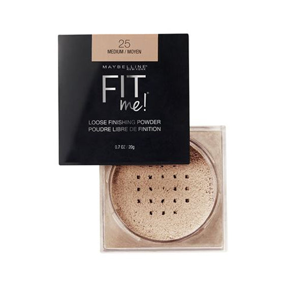 Maybelline Fit Me! loose finishing powder in shade 25, medium compact with powder center