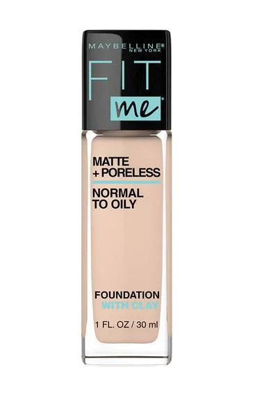 Maybelline Fit Me! matte + poreless foundation bottle, light nude beige