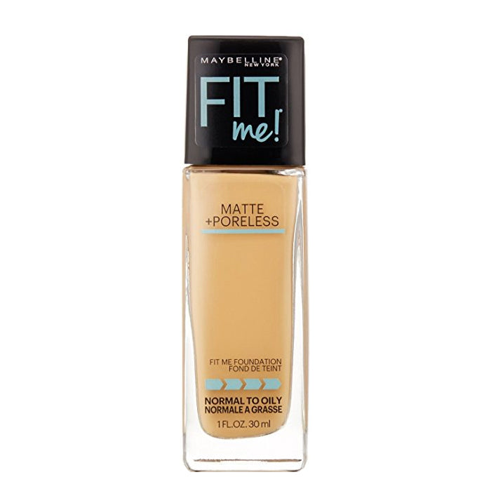 Maybelline Fit Me! matte + poreless foundation bottle, golden light beige