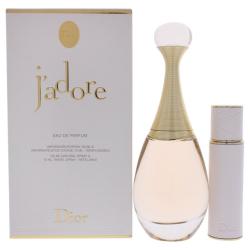 Eau de parfum gift set: tall glass bottle and small roller bottle