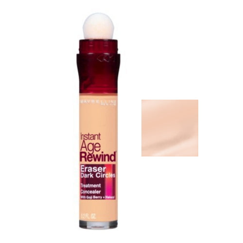 Under-eye liquid concealer with brush applicator, peach beige shade