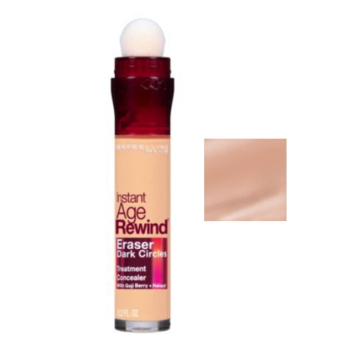 Under-eye liquid concealer with brush applicator, rosy beige shade