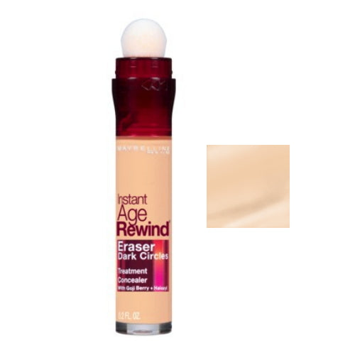 Under-eye liquid concealer with brush applicator, warm beige shade