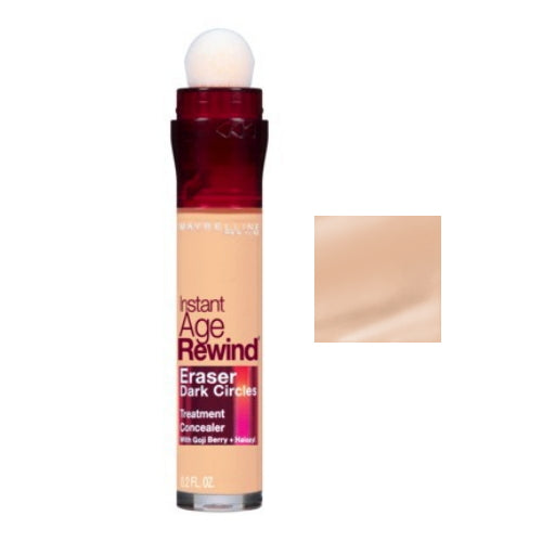 Under-eye liquid concealer with brush applicator, medium beige shade