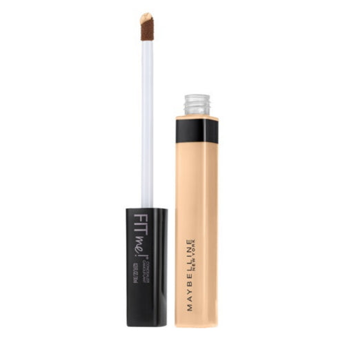 Maybelline Fit Me concealer applicator with medium brown tip and beige tube
