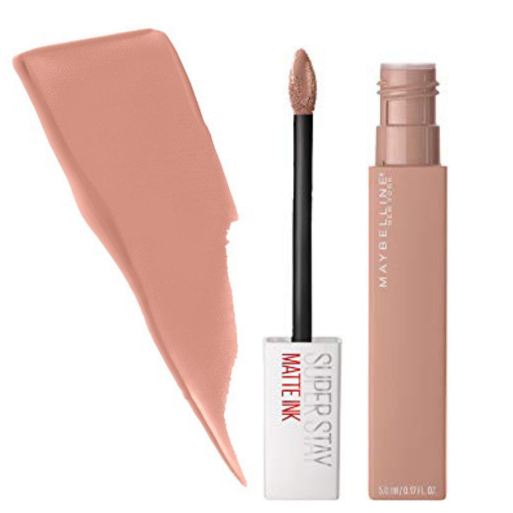 Maybelline SuperStay matte ink liquid lipstick in beige nude with doe-foot applicator