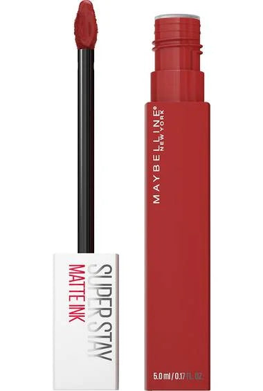 Maybelline SuperStay matte ink liquid lipstick in vivid red with doe-foot applicator