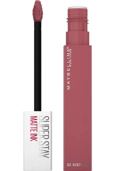 Maybelline SuperStay matte ink liquid lipstick in mauve rose with doe-foot applicator
