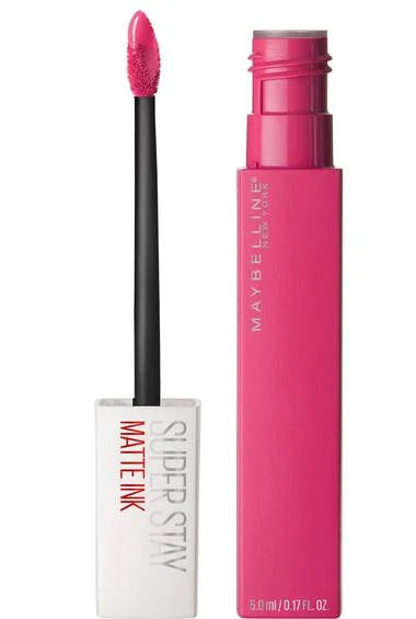 Maybelline SuperStay matte ink liquid lipstick with applicator, hot pink shade