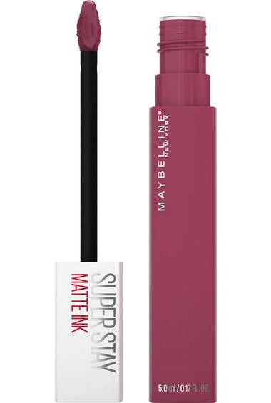 Maybelline SuperStay matte ink liquid lipstick in plum rose with doe-foot applicator
