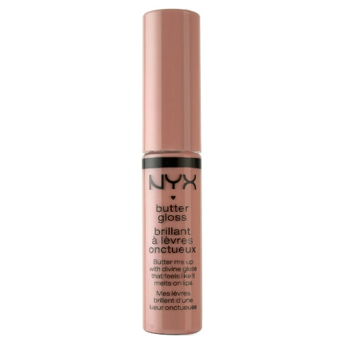 NYX butter lip gloss in Tiramisu, nude pink tube