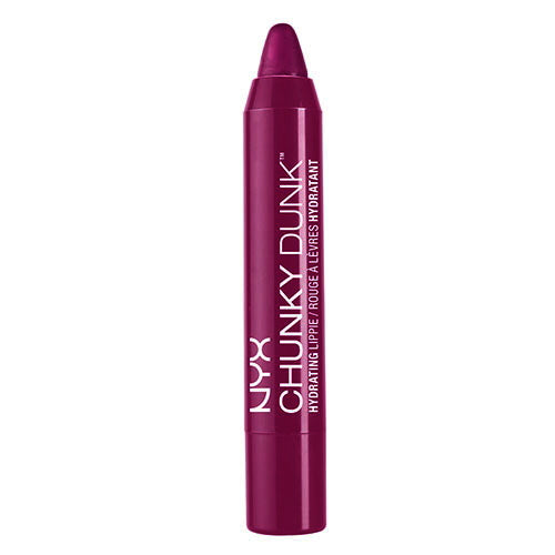 Hydrating lippie in deep plum purple with twist-up bullet applicator tip