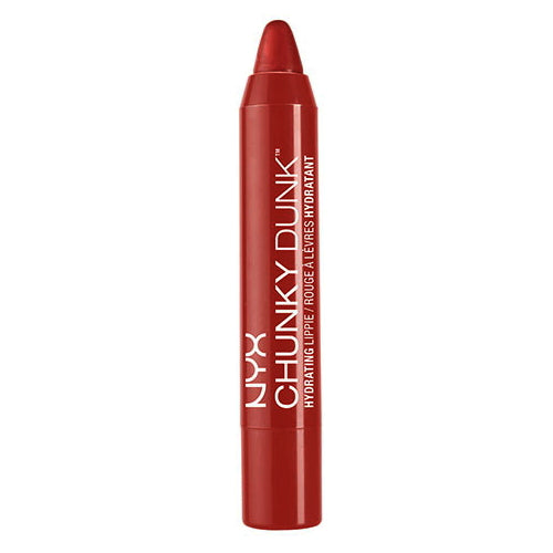 Hydrating lippie in burgundy red with twist-up bullet applicator tip