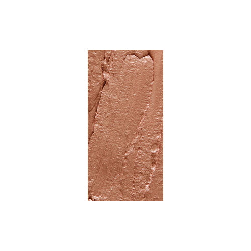 NYX lipstick swatch in tan brown with shimmery, textured finish