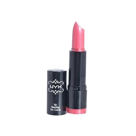 NYX round lipstick with bright pink bullet and matching black cap