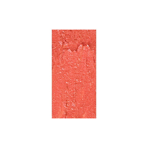 Coral pink lipstick swatch with creamy texture, no container visible.