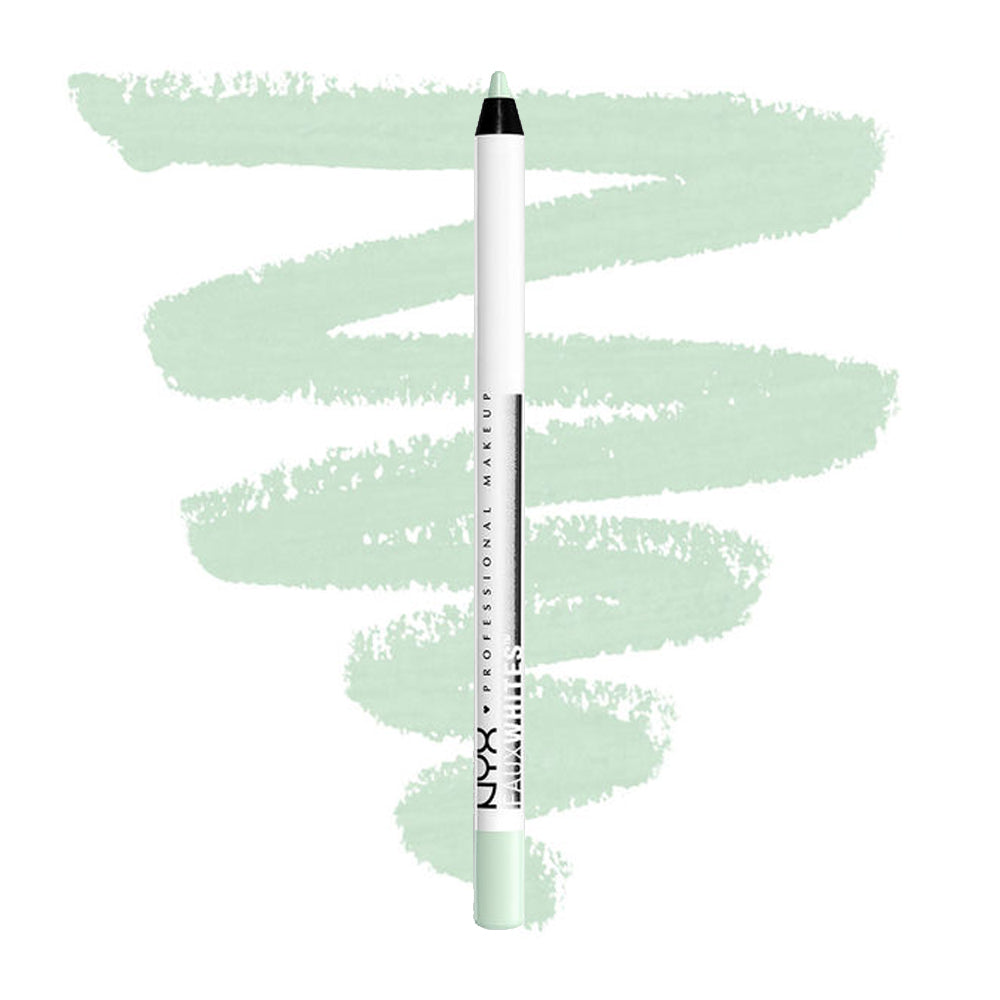 Pale green eye brightener stick with black cap