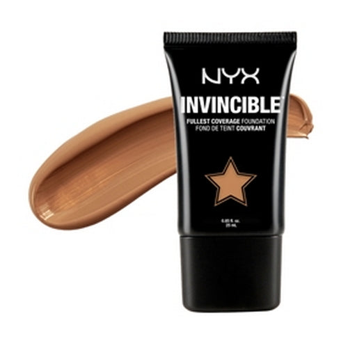 NYX Invincible foundation tube with warm beige swatch