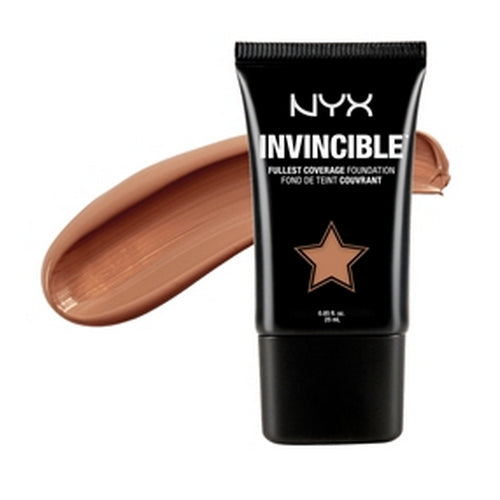NYX Invincible foundation tube with medium brown-tan swatch