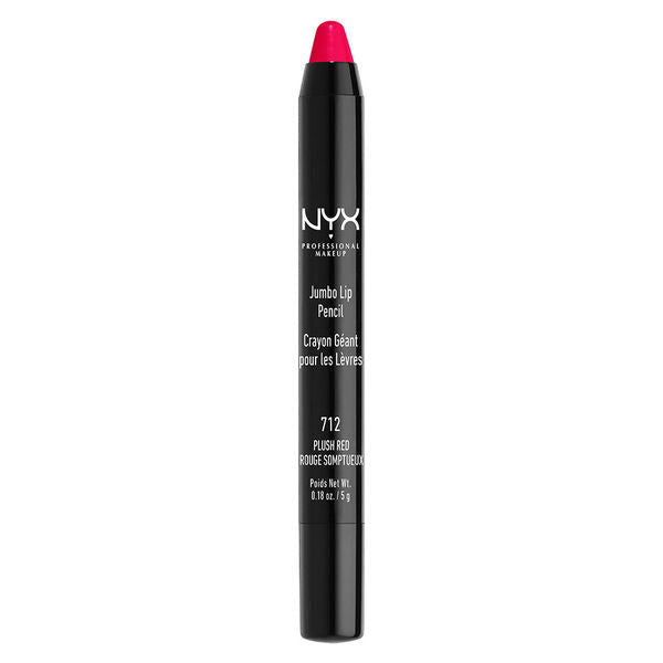 NYX jumbo lip pencil with Plush Red tip and black crayon body